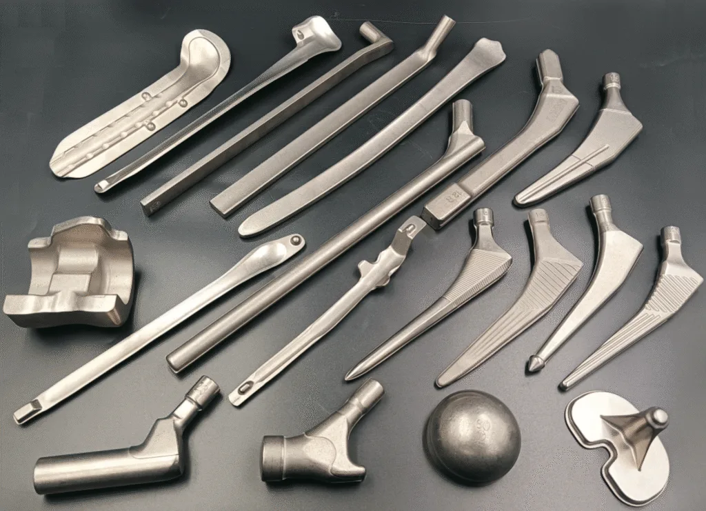 Titanium bone implant showing osseointegration